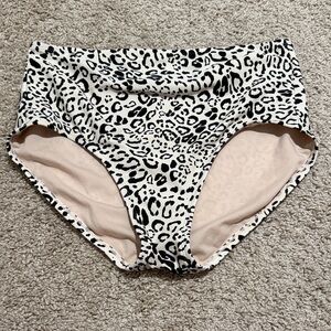 Kona Sol Black and White Leopard Bikini Bottom